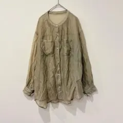 レトロガール ブラウス 長袖 シアー 薄手 F レディース　透け感　上品