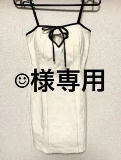 ROBE de FLEURS Glossy ミニドレス S 白 ローブドフルール