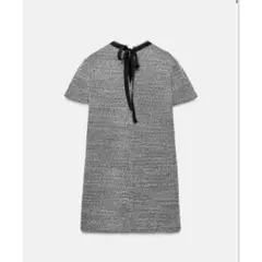 ZARA ショートテクスチャーワンピース バックリボン ツイードのサムネイル