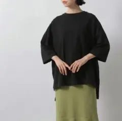 LOWRYS FARM スクエアテール Tシャツ 半袖 F 黒