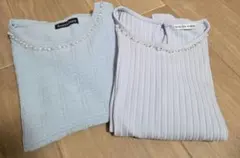 レディース服まとめ売り　半袖　七分袖　ビジュー付き　オフィスカジュアル