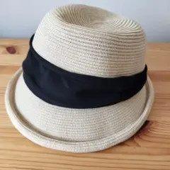サマーハット　夏用　麦わら風　ストローハット風　ポリエステル　レディース帽子