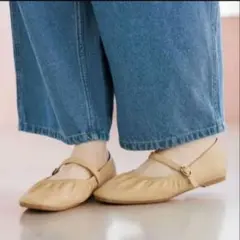 studioCLIP ワンストラップギャザーパンプス ベージュ