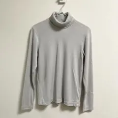 【UNIQLO】タートルネック フリースT／長袖／グレー／S