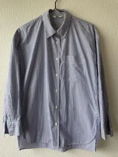 UNIQLO 青と白のストライプ 長袖シャツ　Sサイズ