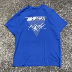 AIR JORDAN Flight ジャンプマンロゴ XL 青×白 古着Tシャツ