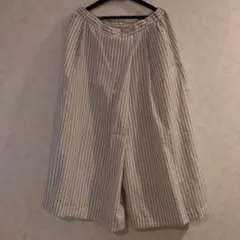 studioCLIP レディース ガウチョパンツ ワイドパンツ ストライプ L