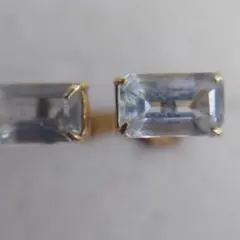 シ*ン様 ゴールド エメラルドカット クリスタルピアス k18　2ペア