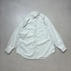 00s eddie bauerシャツLオフホワイトツイル生地ワーク系長袖古着のサムネイル