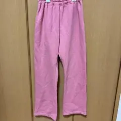 ピンク フリースパンツ ゴムウエスト　裏起毛