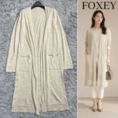 1607 美品✨ フォクシー カーディガン カシミヤシルク 38 ホワイト
