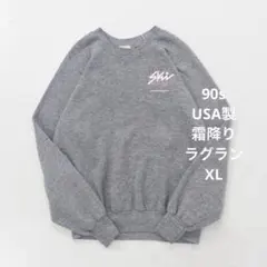 USA製 90s MILLER Ski プリント ラグランスリーブ スウェット