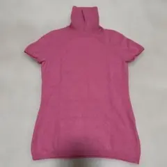 UNIQLO カシミヤ100% 半袖タートルネック M ピンク