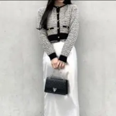 LILYBROWNリリーブラウン ツイードニットカーディガン ビスチェセット