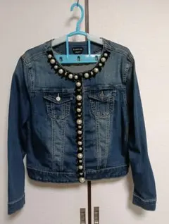 インポートbebe パール装飾 デニムジャケット