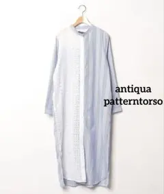 【antiqua】patterntorso シャツワンピース