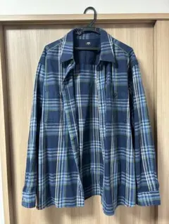 UNIQLO XL ネルシャツ ネイビー系 チェック柄