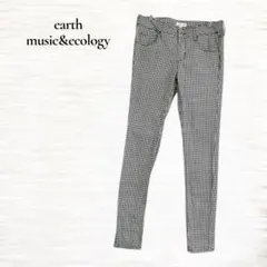 アースミュージックアンドエコロジー/スキニーパンツ/Ｌ/ギンガムチェック/美脚