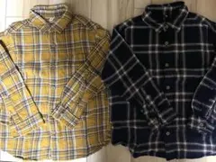 ☆キッズ長袖チェックシャツ120センチ　2枚セット