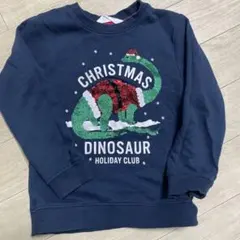 H&M クリスマス　トレーナー　トップス　スウェット　キッズ　110 恐竜