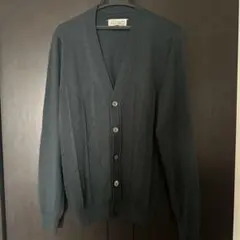 メゾン　マルジェラ　ダークグレー ダイヤモンド模様 Vネックカーディガン