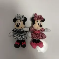 ディズニー ミニーちゃん ヒョウ柄 ぬいぐるみキーホルダー