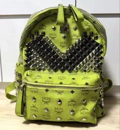 MCM スタッズ付きリュック グリーンのサムネイル