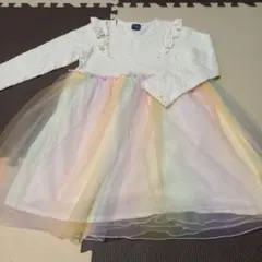 パステルカラー フリル付きワンピース120　　子ども服　女の子