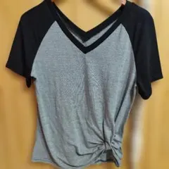 SHEIN 半袖カットソー グレー ブラック Lのサムネイル