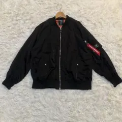 PRIVATE PAUSE 4L ブラックMA-1風ジャケット メンズ