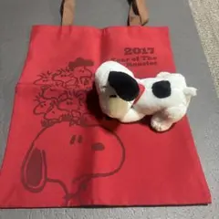 スヌーピー新品未使用品トートバック　新品ぬいぐるみと一緒に♪