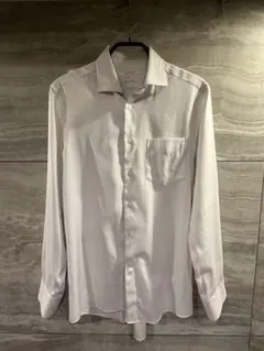 COMME CA MEN ホワイト ワイシャツ スリムモデルL