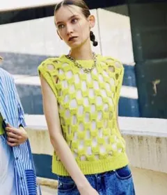 MAISON SPECIAL ビッグ メッシュ ハンドニット トップス