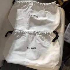 香奈兒 白色 2種尺寸 2個 束口袋 贈品