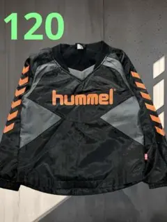 美品　ヒュンメル　hummel 長袖ピステ 黒/オレンジ　120 防寒