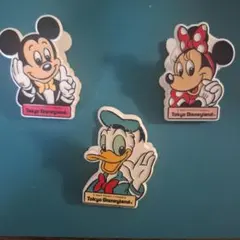 ディズニーランド　マグネット付クリップ3個 ドナルドダック・ミッキー・ミニー