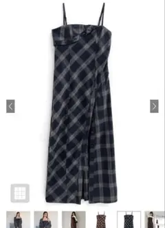 GRL チェック柄スリットキャミソールワンピース[dk1339] Sサイズ