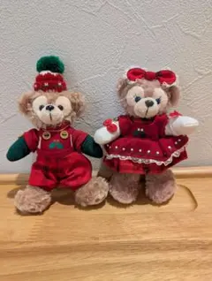 新品未使用　ダッフィー シェリーメイ　ぬいぐるみバッジ　クリスマス　2013