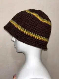 ハンドメイド クラッシャーハット ビーニー 手編み