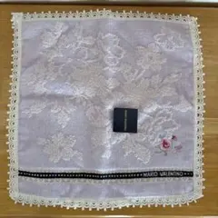 MARIO VALENTINO 薄紫 花柄 タオルハンカチ