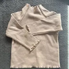 ベージュ 長袖カットソー フリルネック　80サイズ