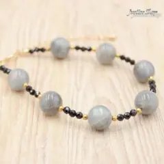 ブレスレット ティアドロップ1 ラブラドライト × ブラックスピネル 2A7