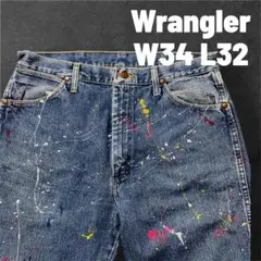 【一点物】Wrangler 13MWZGK ペンキ加工デニム W34 L32のサムネイル