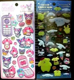 マイメロディ平成はっぴ➰フォン・ポムポムプリンクリアキャンディ シールセット