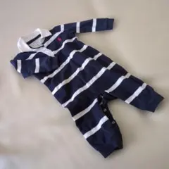 ポロ ラルフローレン　ストライプド コットン ジャージー ラグビー カバーオール