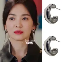 ソン・ヘギョ着用 韓国『今、別れの途中です』フープピアス シンプル 大人女子