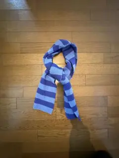 ボーダーマフラー　シティー　青水色