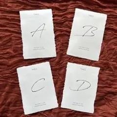 テーブル番号カード A B C D セット　AからP