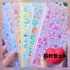 匿名配送　DROPシールセット6枚 ドロップシール ぷくぷく 立体