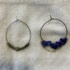 ビーズ装飾フープピアス　両耳×2個セット売り